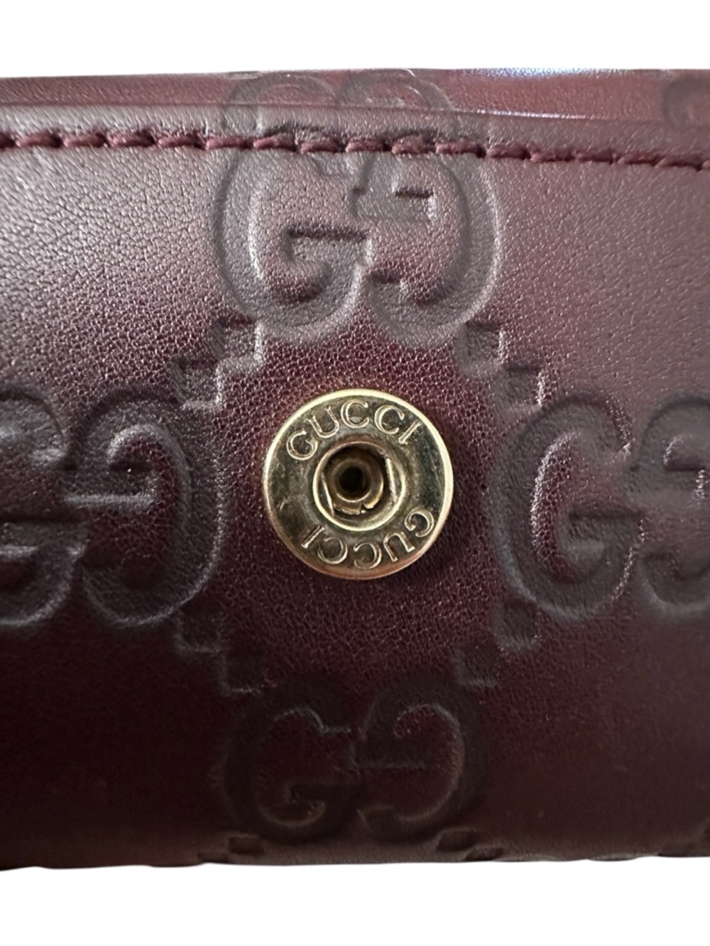 Authentic Vintage Gucci Signature Leather Key Pouch W/ Card Slot And Gucci Box - Picture 6 of 7